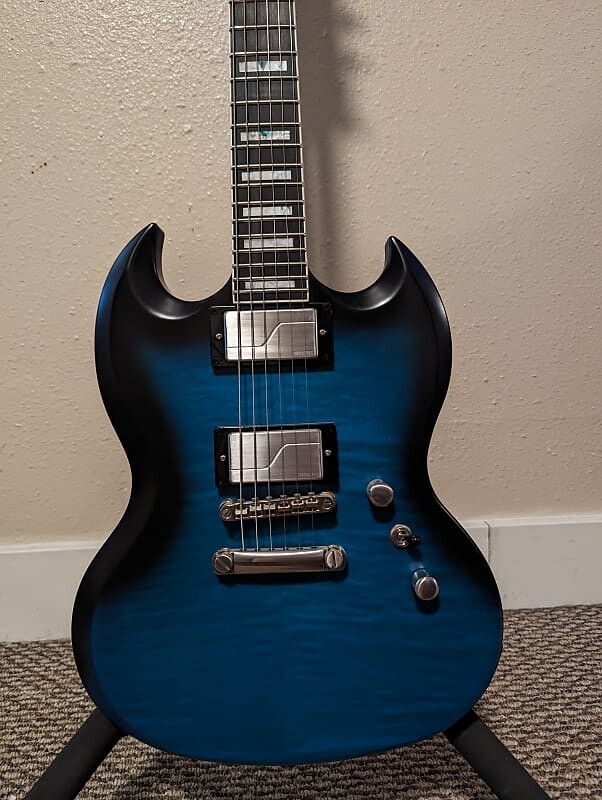 

Электрогитара Epiphone SG Prophecy 2020 - Present - Blue Tiger Aged Gloss