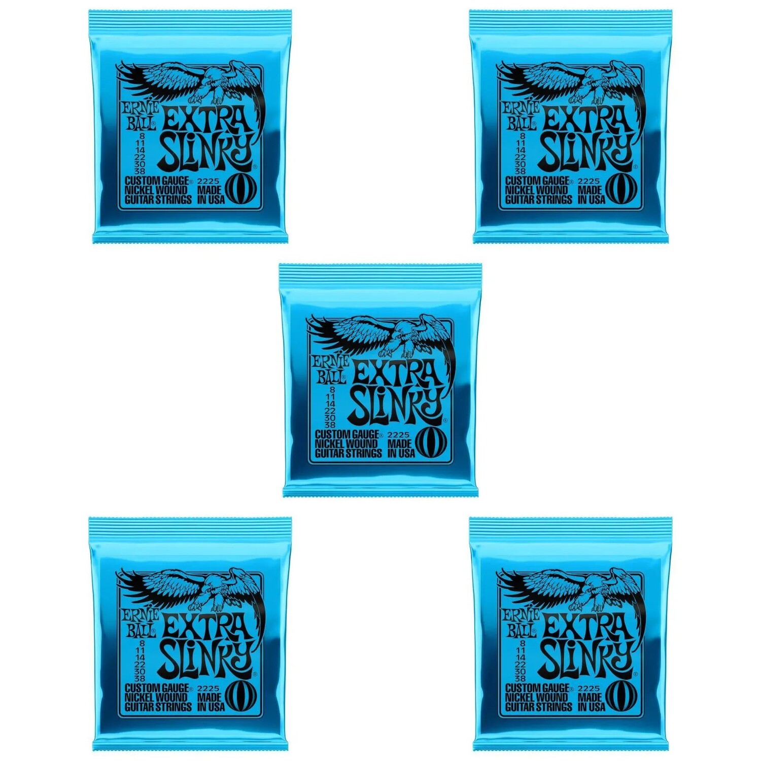 

Струны для электрогитары Ernie Ball 2225 Extra Slinky с никелевой обмоткой — .008-.038 (5 шт.)
