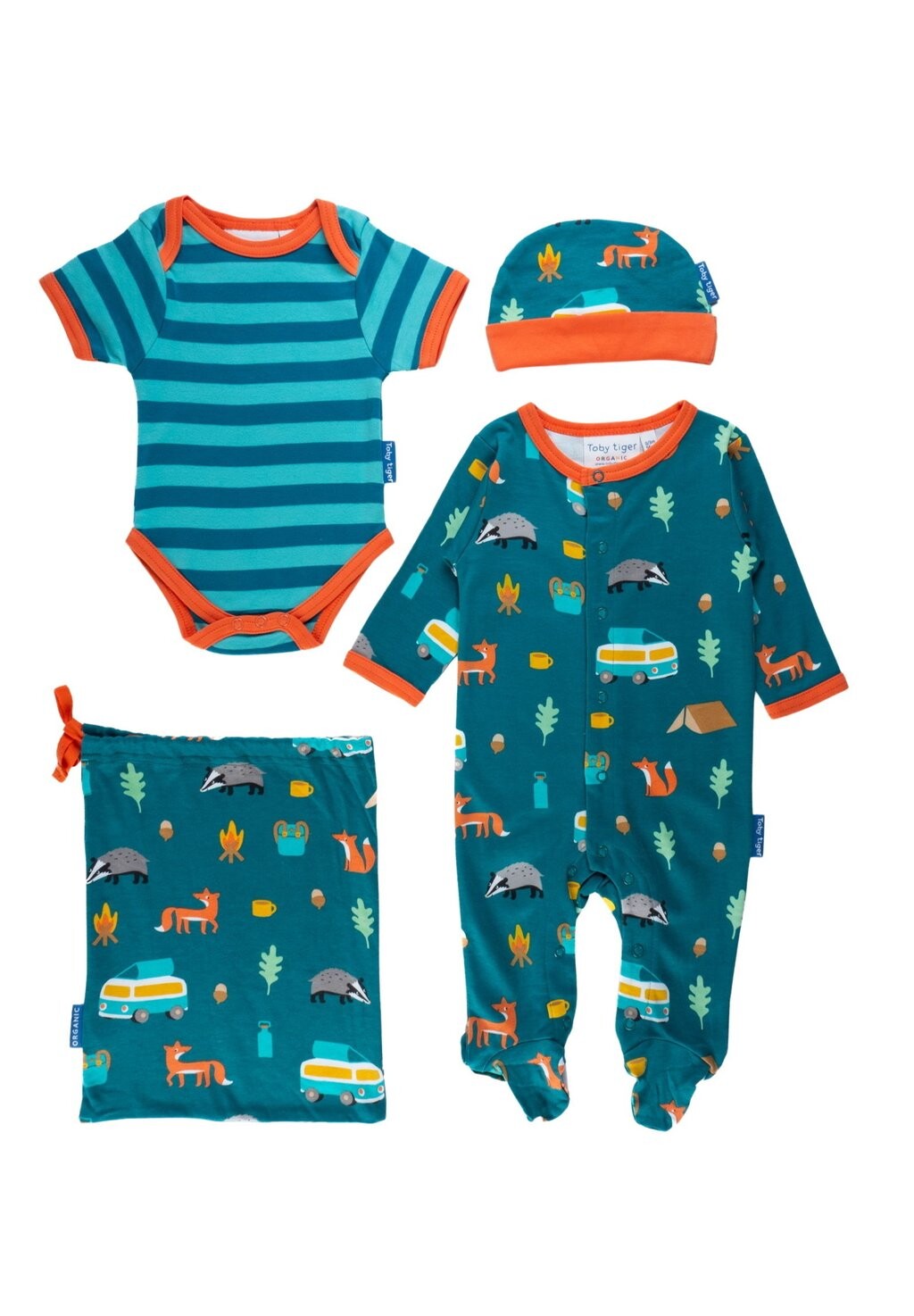 

Подарок на рождение SET MIT WOHNMOBIL PRINT Toby Tiger, цвет grün