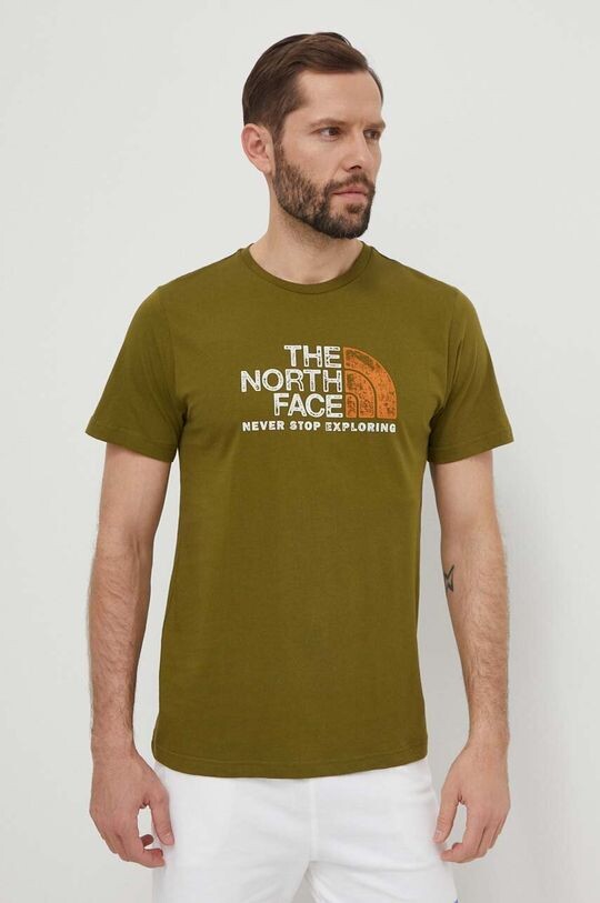 

Хлопковая футболка The North Face, зеленый