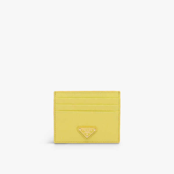 

Визитница из сафьяновой кожи с логотипом Prada, желтый