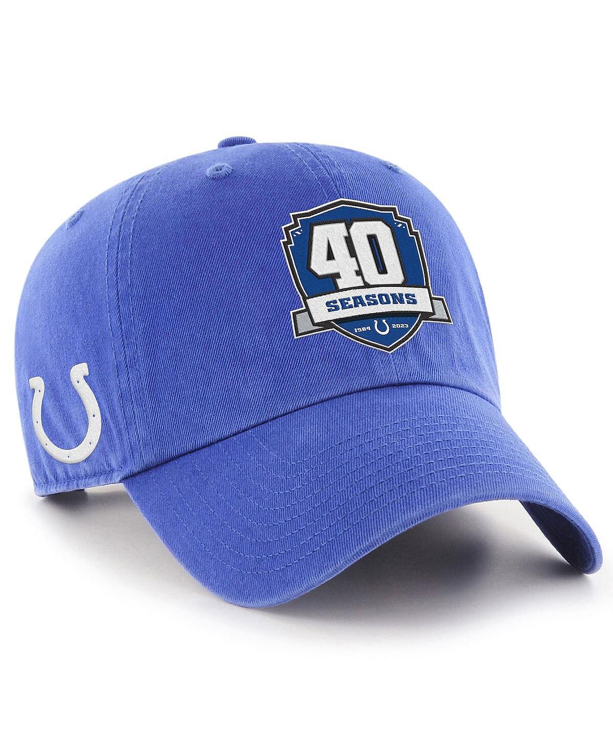 

Мужская регулируемая шляпа Royal Indianapolis Colts с нашивкой на 40-летнем юбилее спереди '47 Brand