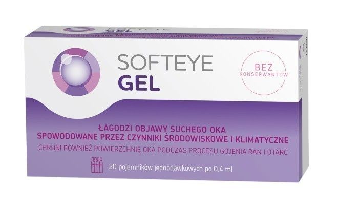 Гель для глаз Softeye Gel 0,4 мл, 20 шт дегидромин декстроза калия хлорид натрия хлорид натрия цитрат порошок для приг раствора для приема вн 20шт