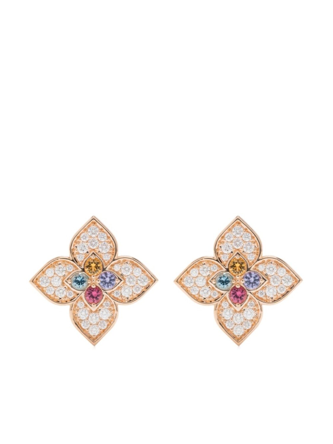 

Золотые серьги Princess Flower с камнями Roberto Coin, розовый