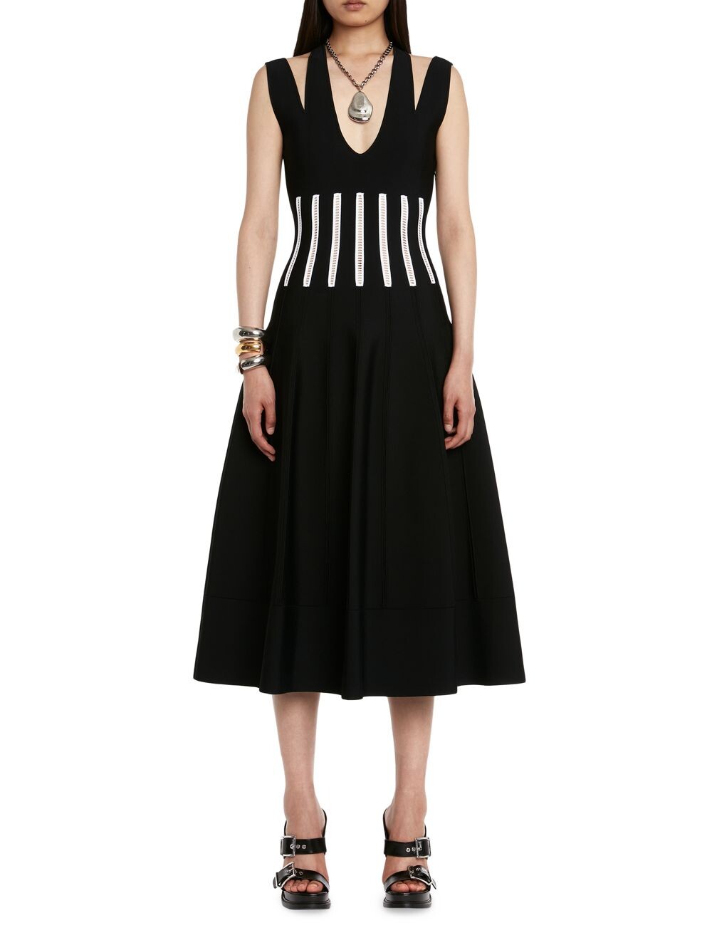 

Корсетное платье-миди Alexander McQueen, черный