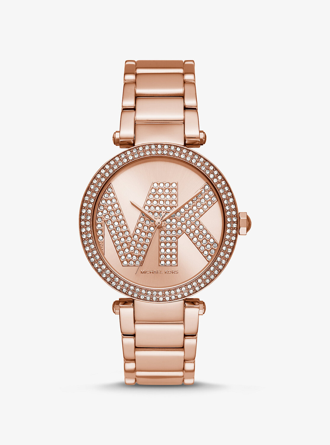 

Крупногабаритные часы цвета розового золота с логотипом Pavé Michael Kors, розовый