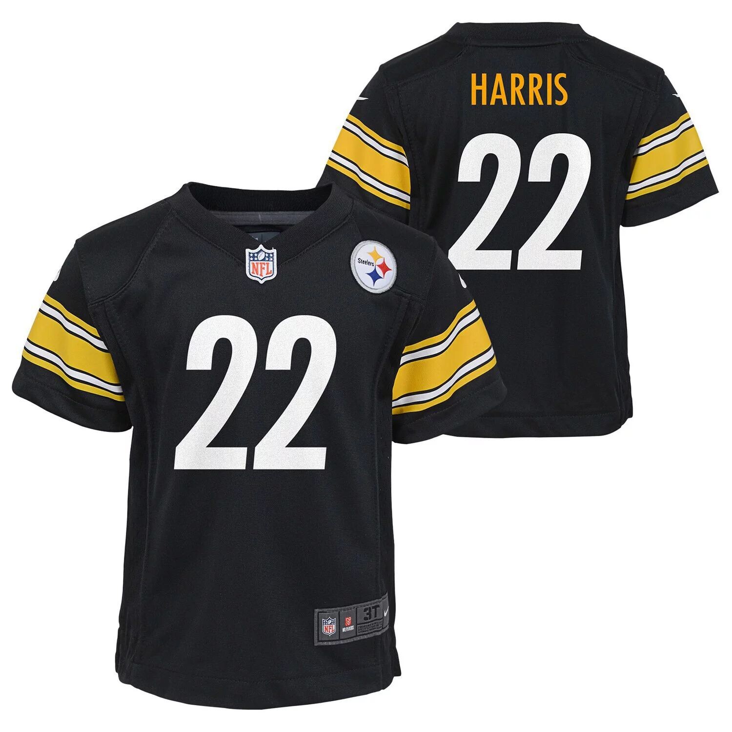 

Черная игровая майка для малышей Nike Najee Harris Pittsburgh Steelers Nike, Черный