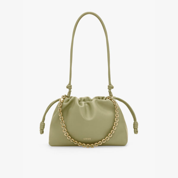 

Средняя кожаная сумка через плечо Flamenco Loewe, зеленый