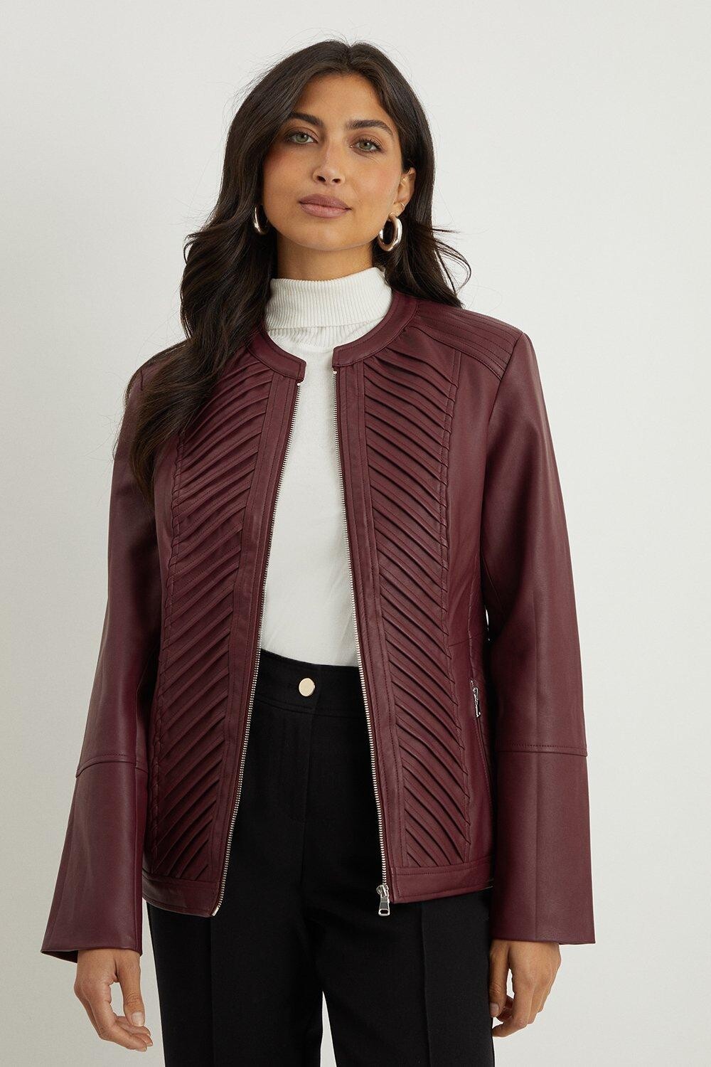 

Куртка Berry со складками из искусственной кожи Wallis, красный