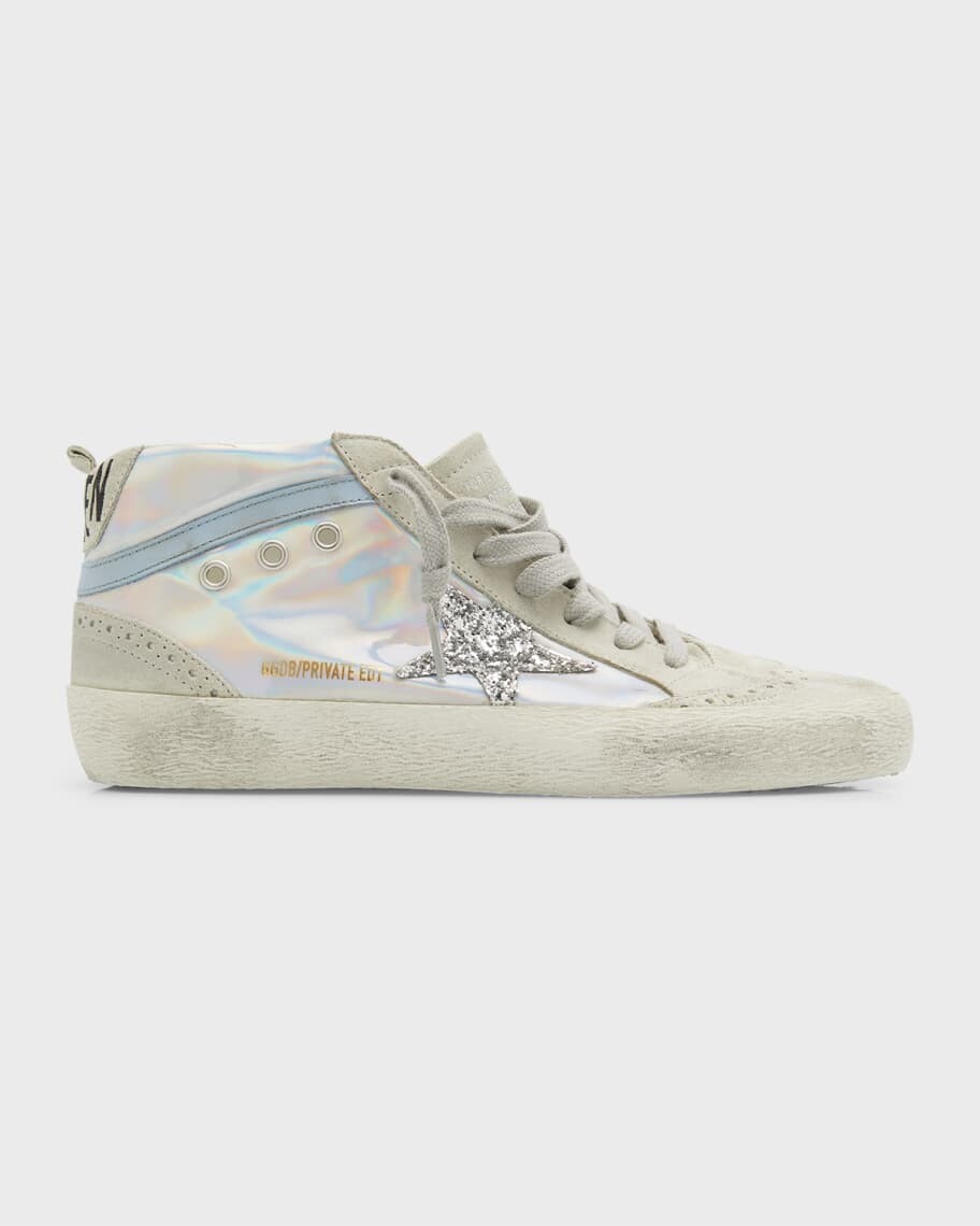 

Кроссовки Mid Star с переливающимися блестками и блестками Golden Goose