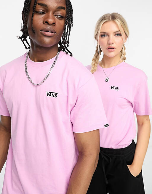 

Розовая футболка унисекс с логотипом на левой стороне груди Vans, Розовый