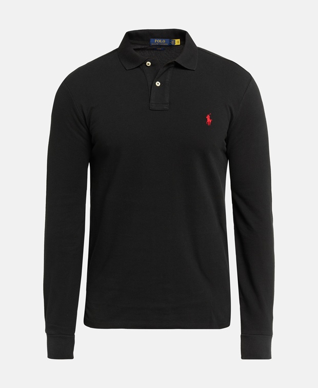 Рубашка-поло с длинными рукавами , черный Polo Ralph Lauren
