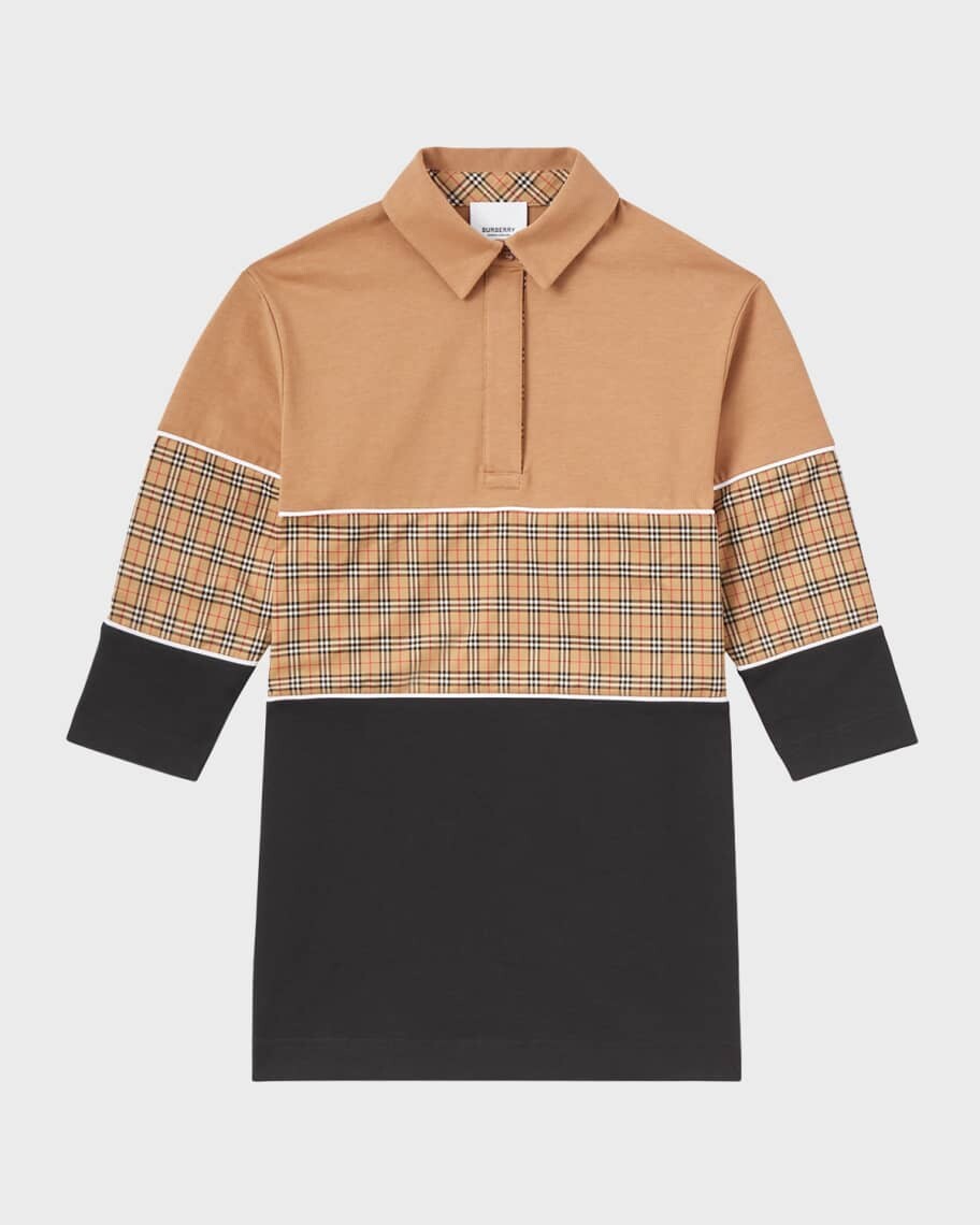 

Рубашка-поло Mandie в клетку для девочек, размеры 3–14 Burberry