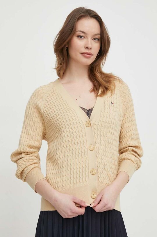 

Хлопковый кардиган Tommy Hilfiger, бежевый