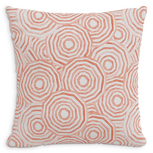 Декоративная льняная подушка Umbrella Swirl со вставкой из перьев, 22 x 22 дюйма Cloth & Company, цвет Orange