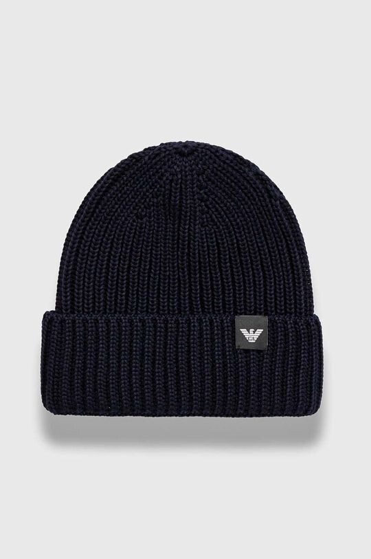 

Шерстяная шапка Emporio Armani, темно-синий