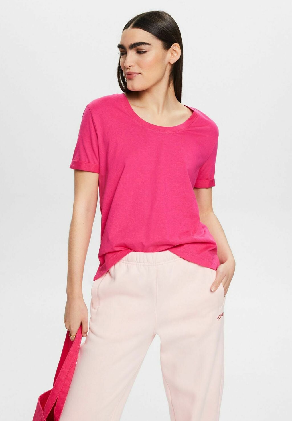 

Футболка базовая Esprit, цвет pink fuchsia
