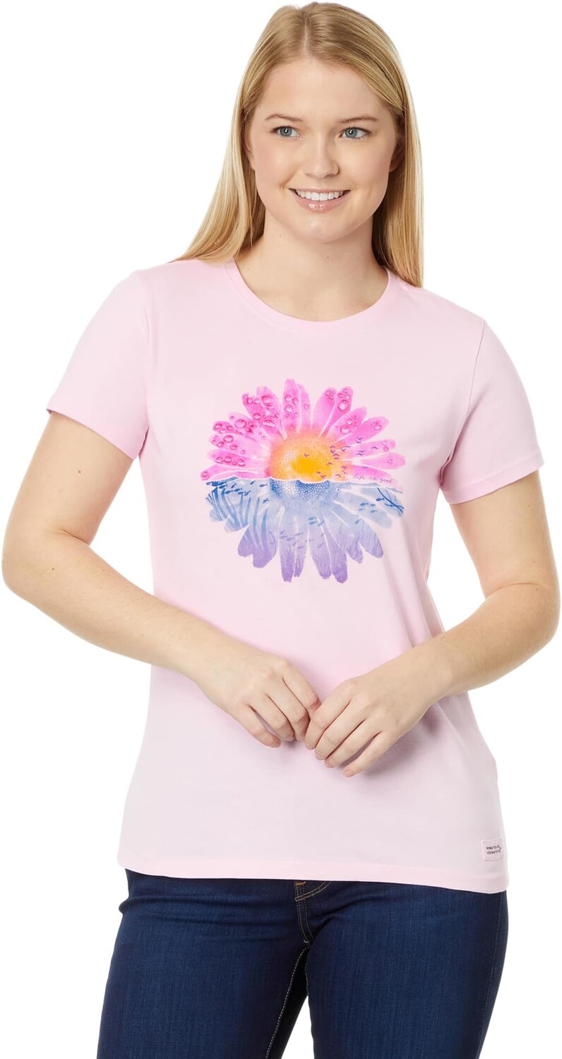 

Футболка с короткими рукавами Under Watercolor Daisy Crusher Life is Good, цвет Seashell Pink