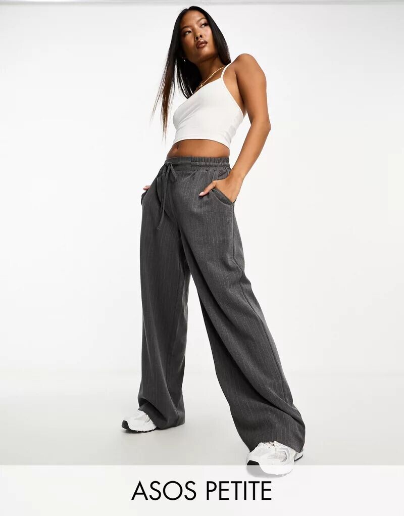 

Серые брюки без застежки ASOS Petite