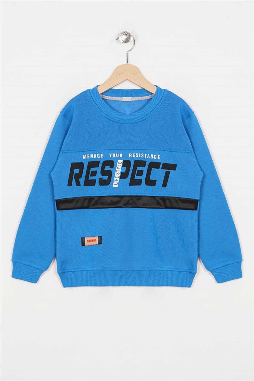 

Синяя толстовка с рельефным принтом Respect для мальчиков Zepkids, Синий