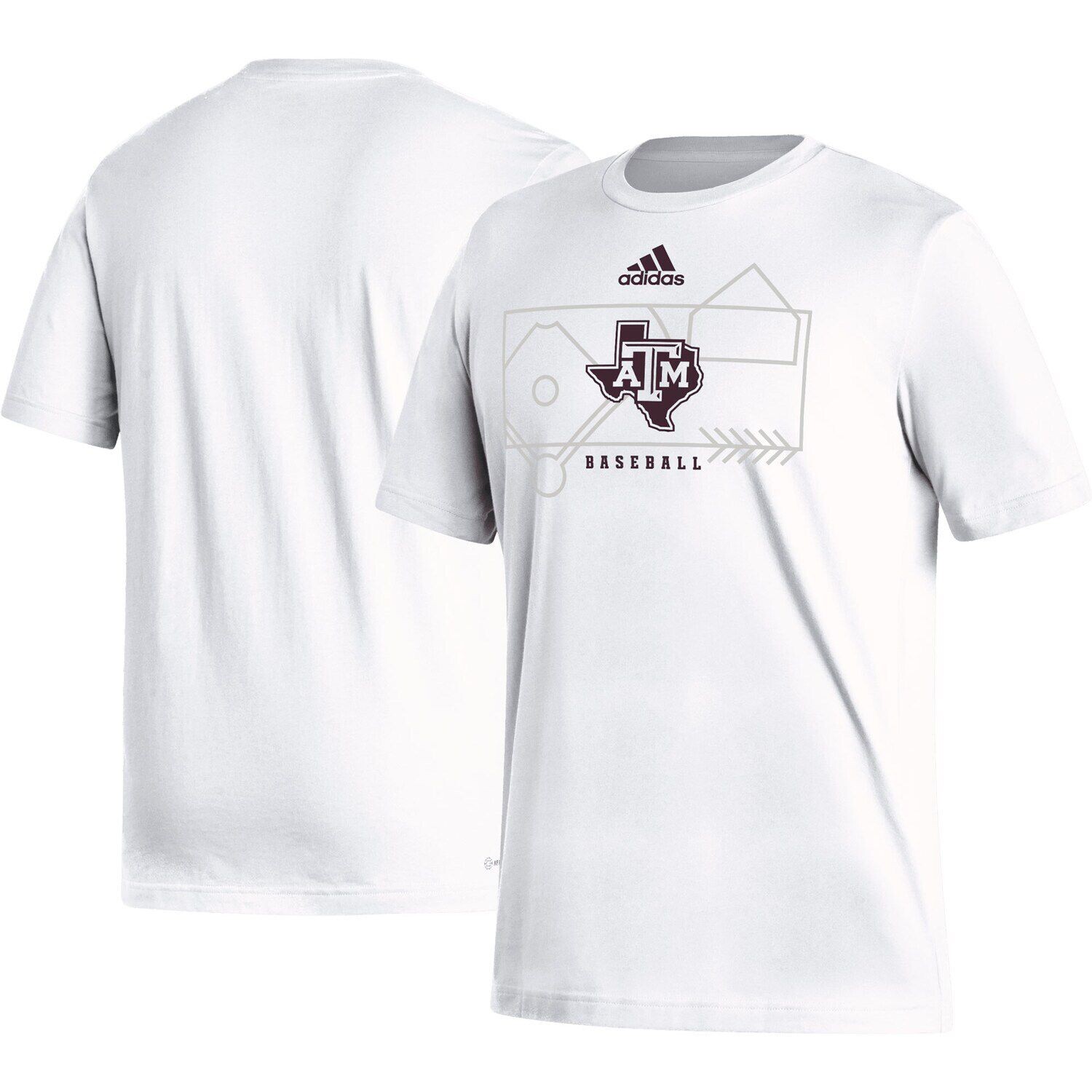 

Мужская белая футболка Texas A&M Aggies Locker Lines Basketball Fresh adidas, Белый