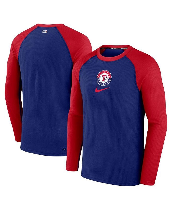 

Мужская футболка с длинным рукавом Royal Texas Rangers Authentic Collection Game Raglan Performance Nike, синий