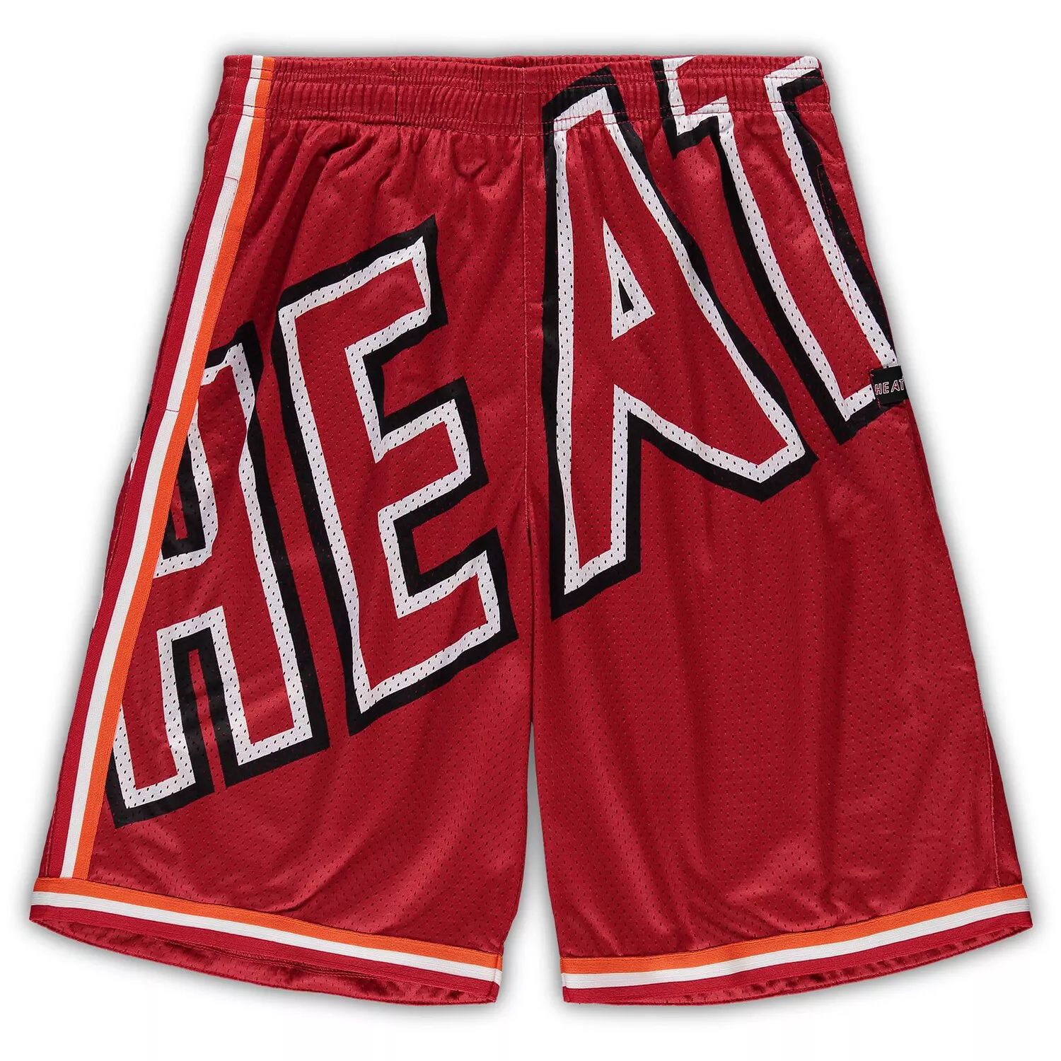 

Мужские шорты Mitchell & Ness Red Miami Heat Big & Tall Hardwood Classics Big Face 2.0