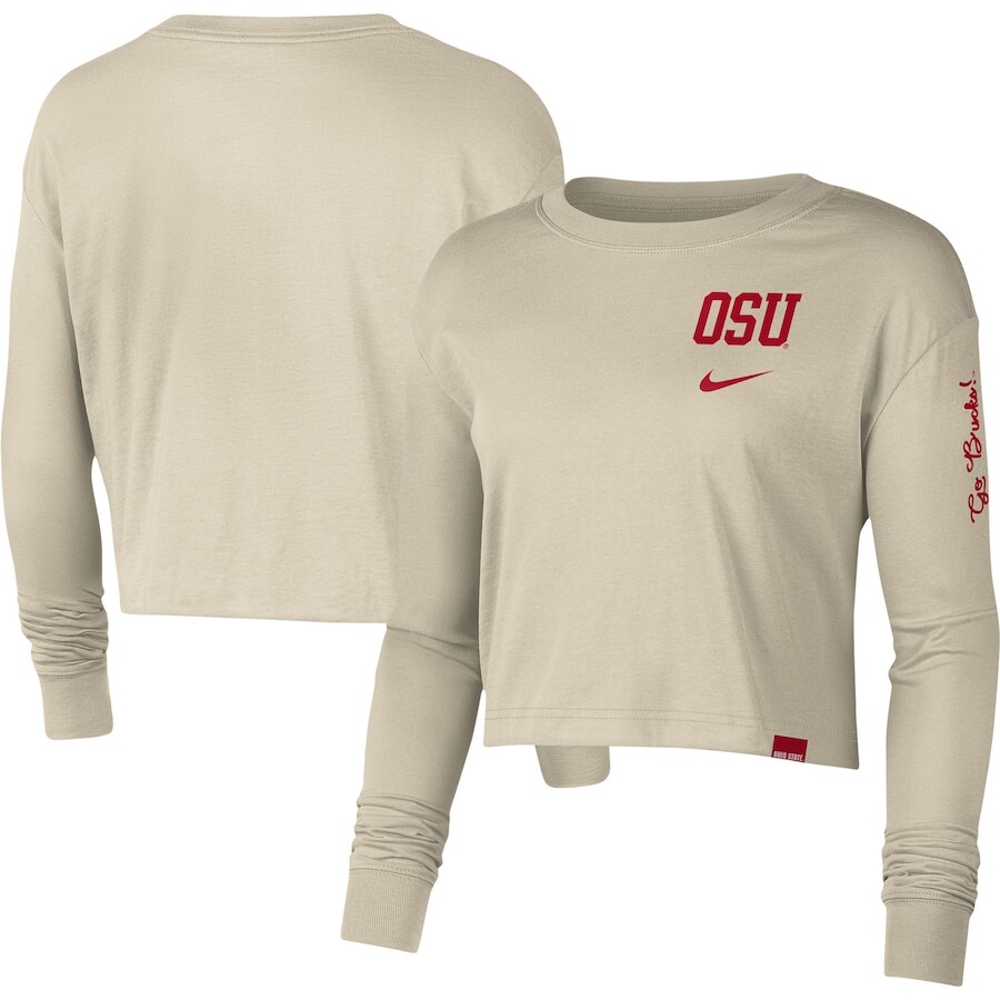 

Футболка с длинным рукавом Nike Ohio State Buckeyes, кремовый