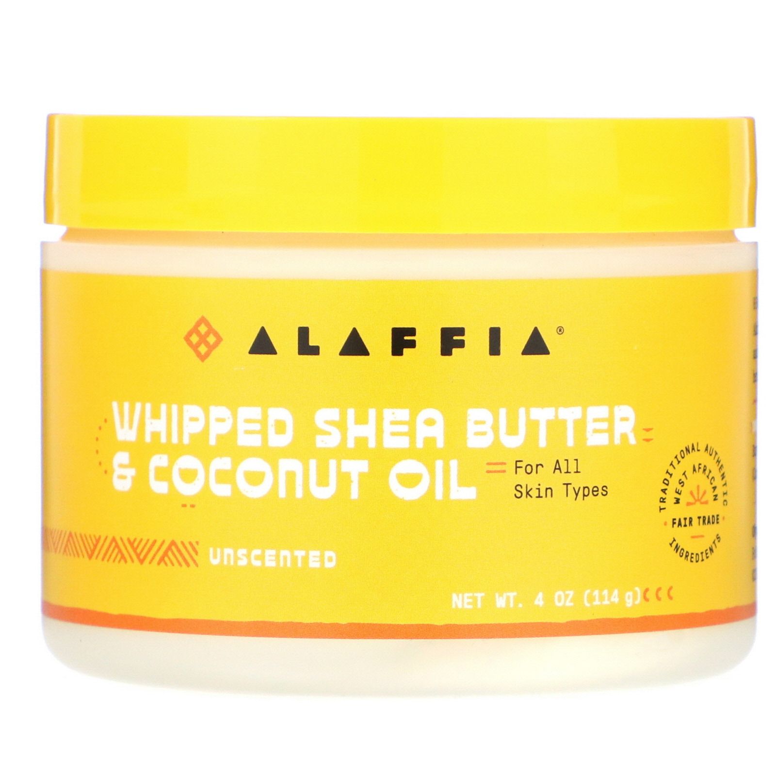 Alaffia Взбитое масло ши и кокосовое масло без запаха 114 г (4 унции)