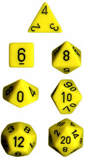 

Аксессуары Chessex Chessex Dice Set: Opaque Yellow w/Black (7)