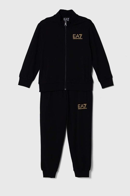 

Детский хлопковый спортивный костюм EA7 Emporio Armani, черный