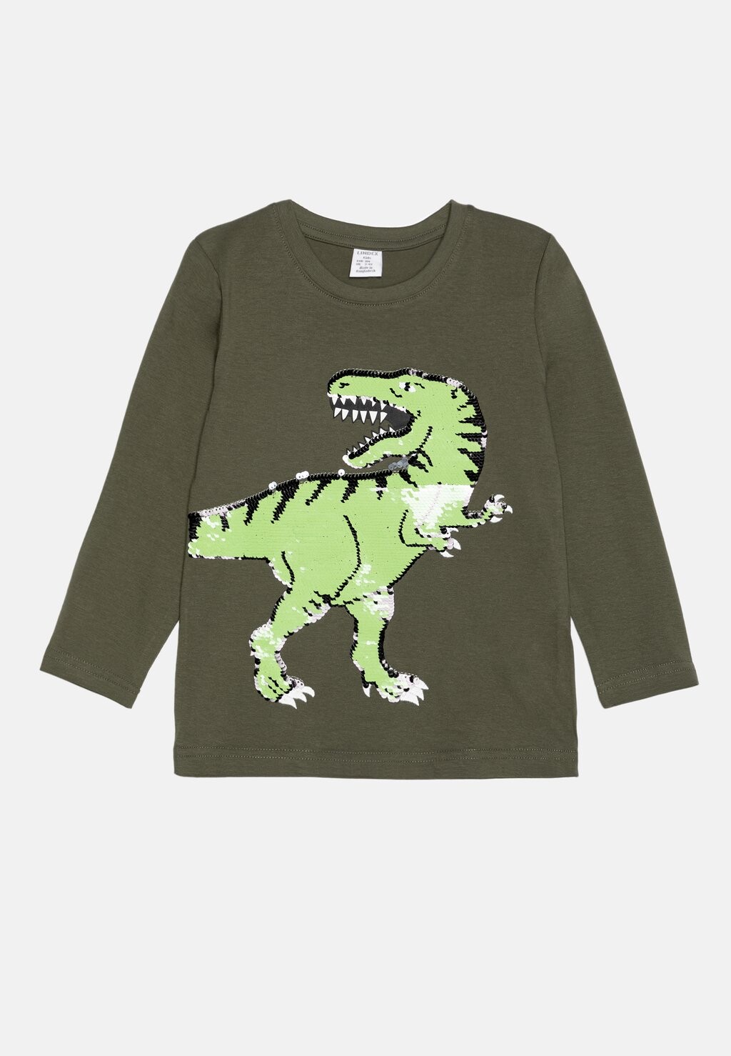 

Рубашка с длинным рукавом SEQUINS DINO Lindex, цвет dark dusty khaki