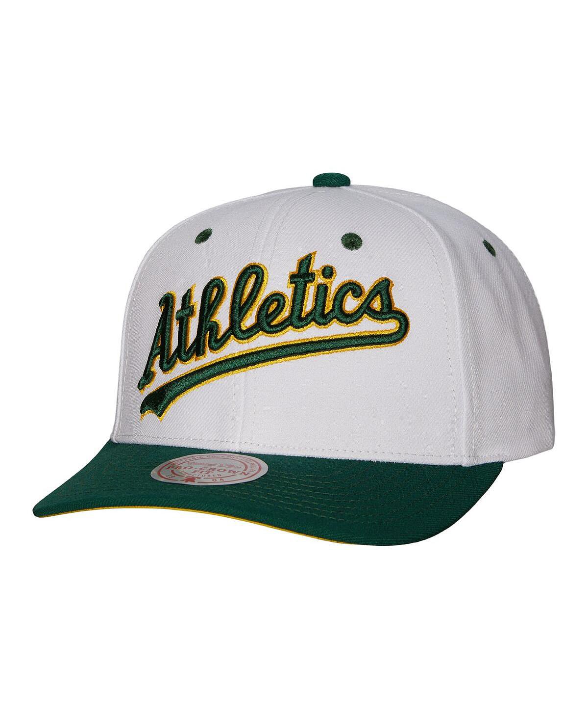 

Мужская белая кепка Oakland Athletics Cooperstown Collection Pro Crown Snapback Mitchell & Ness