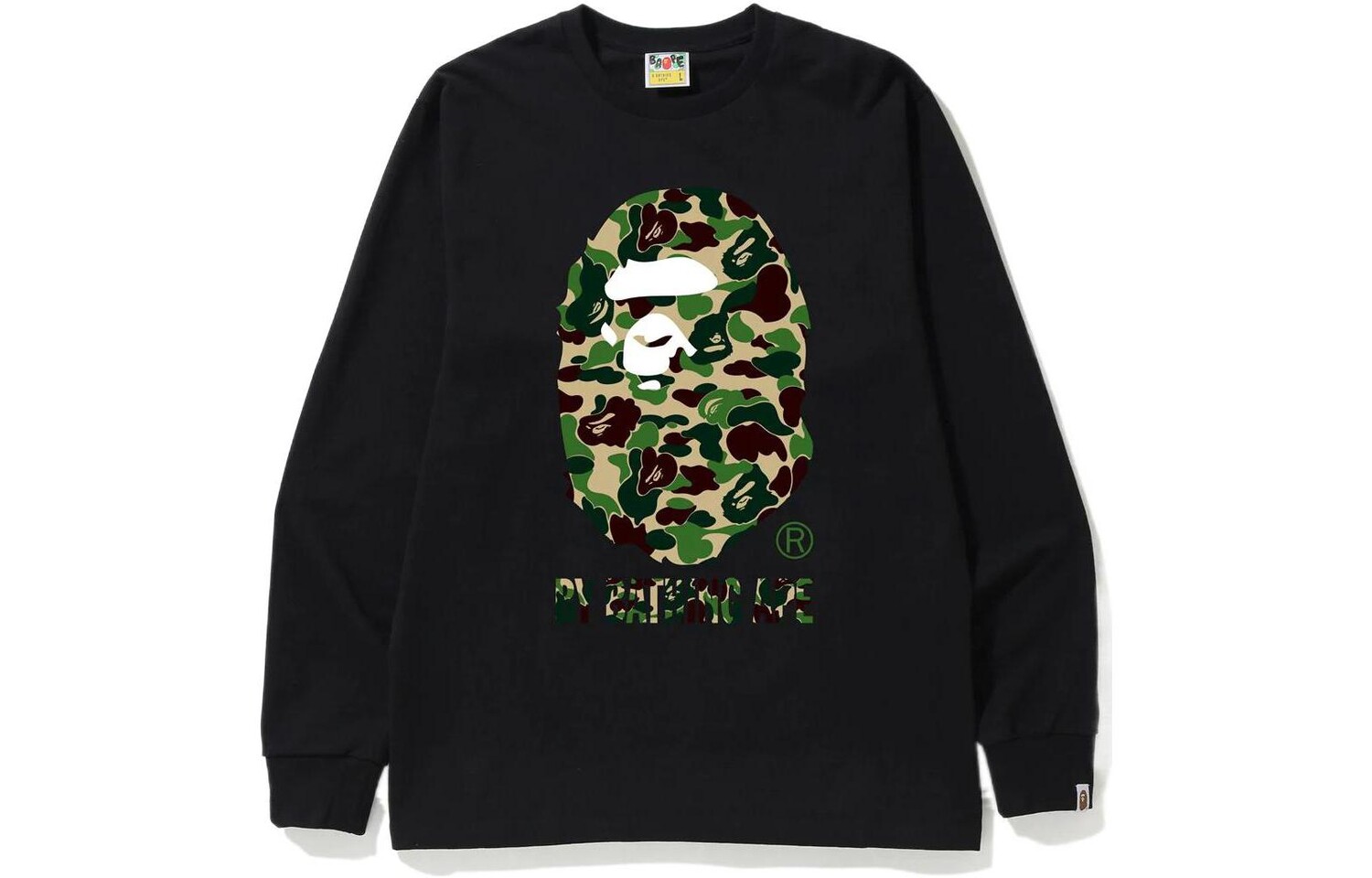 

Футболка BAPE ABC Camo By Bathing Ape L/S, черный, зеленый