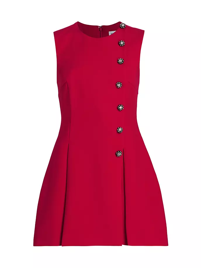Плиссированное мини-платье из крепа Self-Portrait, красный