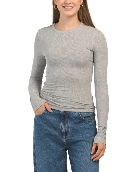 

Топ в рубчик с длинными рукавами Theo & Spence, цвет Heather Grey