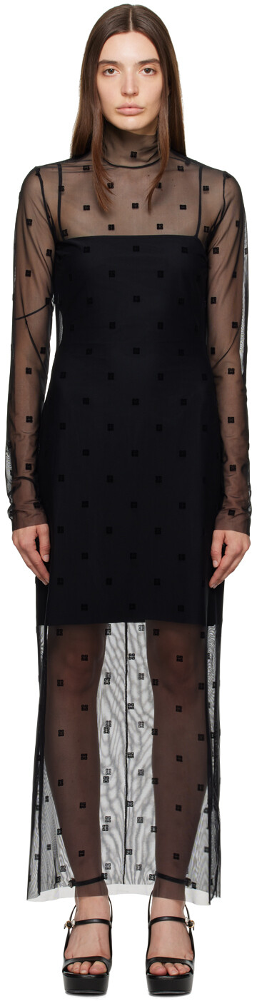 

Черное прозрачное платье-макси Givenchy, Черный, Черное прозрачное платье-макси Givenchy