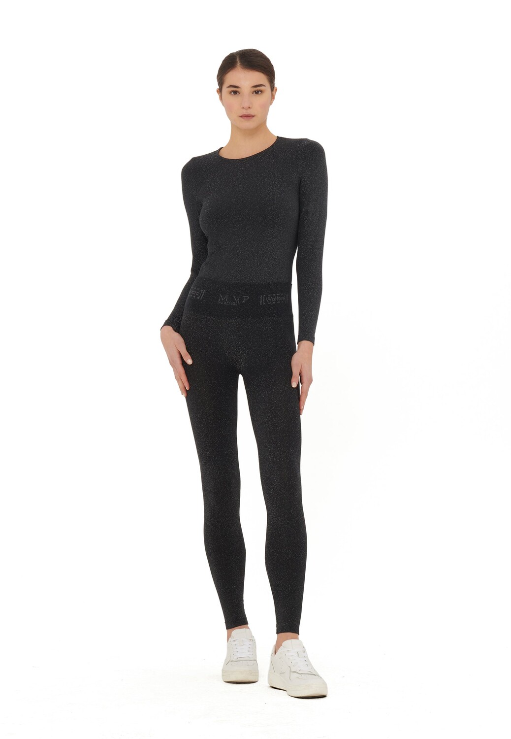 

Металлизированный верх с длинными рукавами Wolford, цвет black/silver