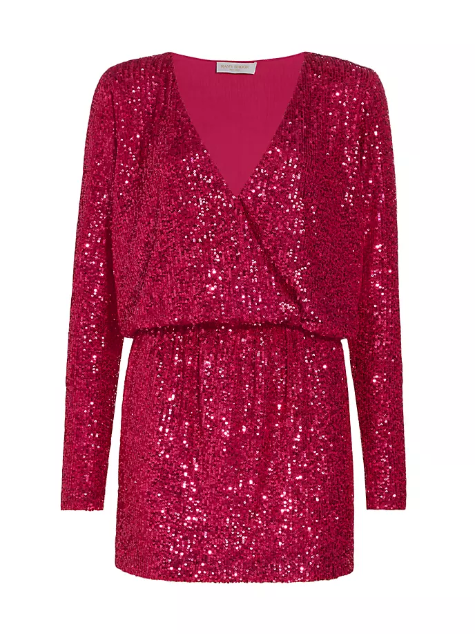 Мини-платье Blair с пайетками и запахом Ramy Brook, цвет pink starlight sequin