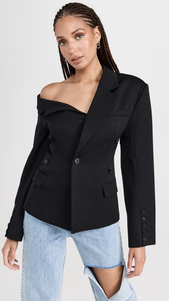 

Блейзер ROKH Asymmetric Collar, черный