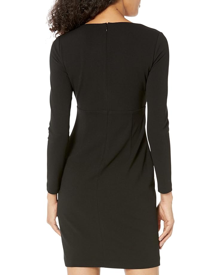Платье DKNY Long Sleeve Twist Front Sheath Dress, черный