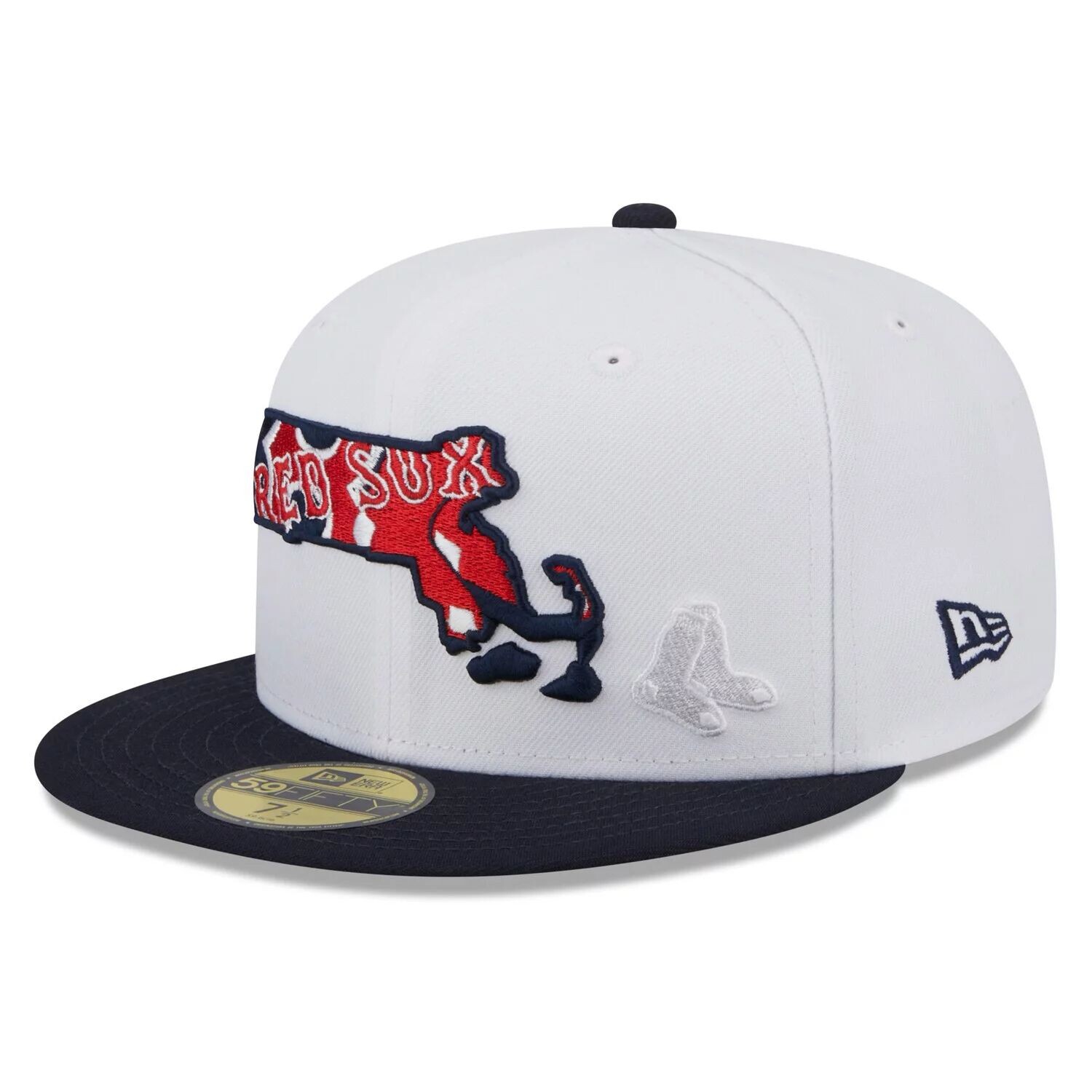 

Мужская приталенная кепка New Era белого/темно-синего цвета Boston Red Sox State 59FIFTY