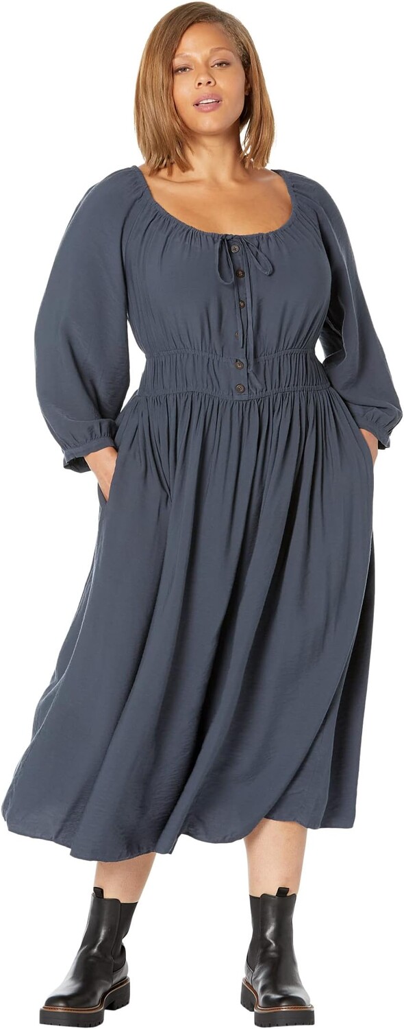 

Платье миди из твила Sophia Plus Madewell, цвет Dark Baltic