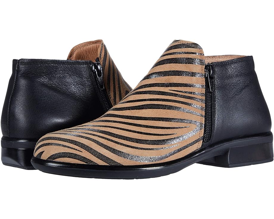 Ботинки Naot Helm, цвет Tan Zebra Suede/Soft Black Leather
