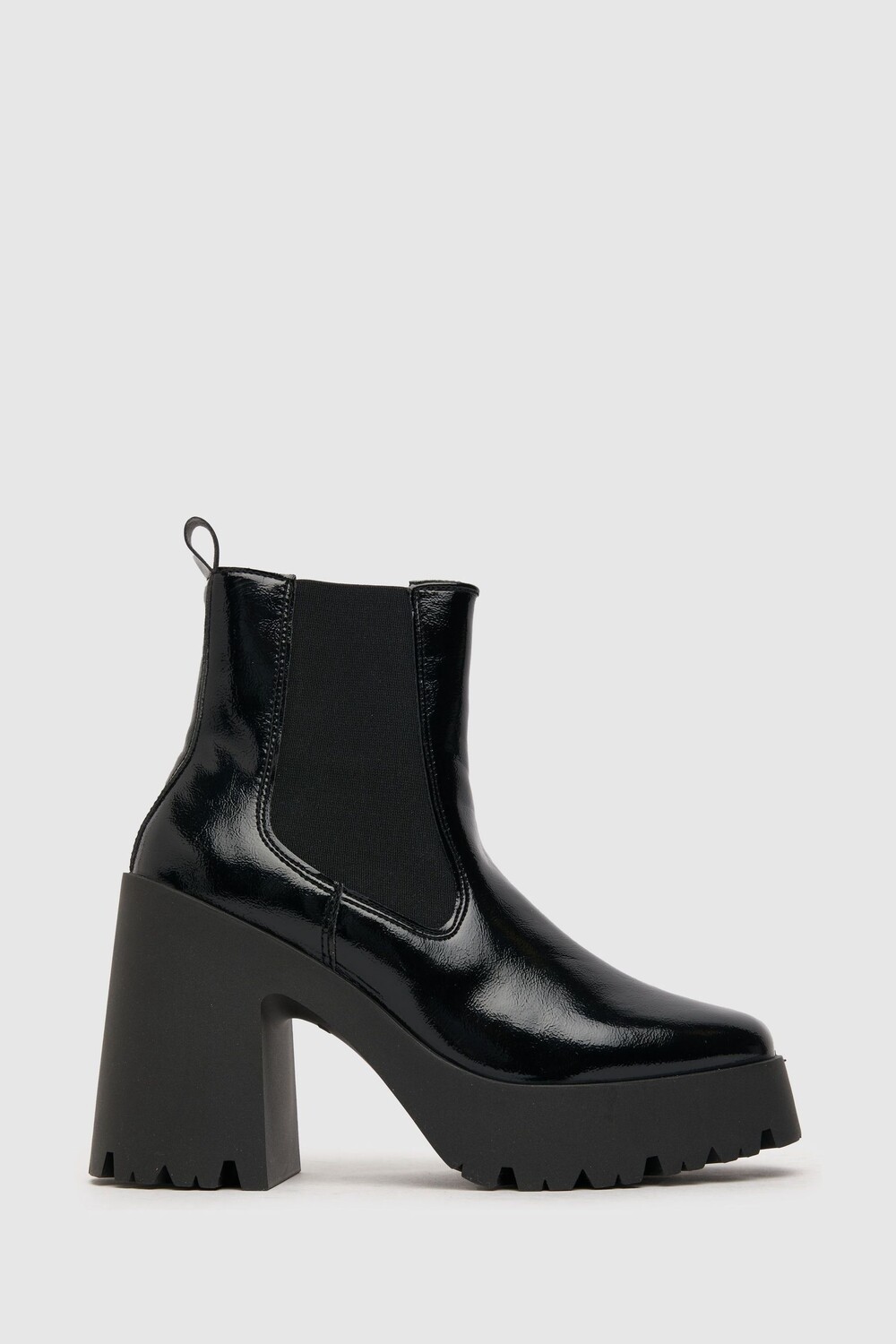 

Черные лаковые ботильоны Chelsea от Anna на платформе Schuh, черный