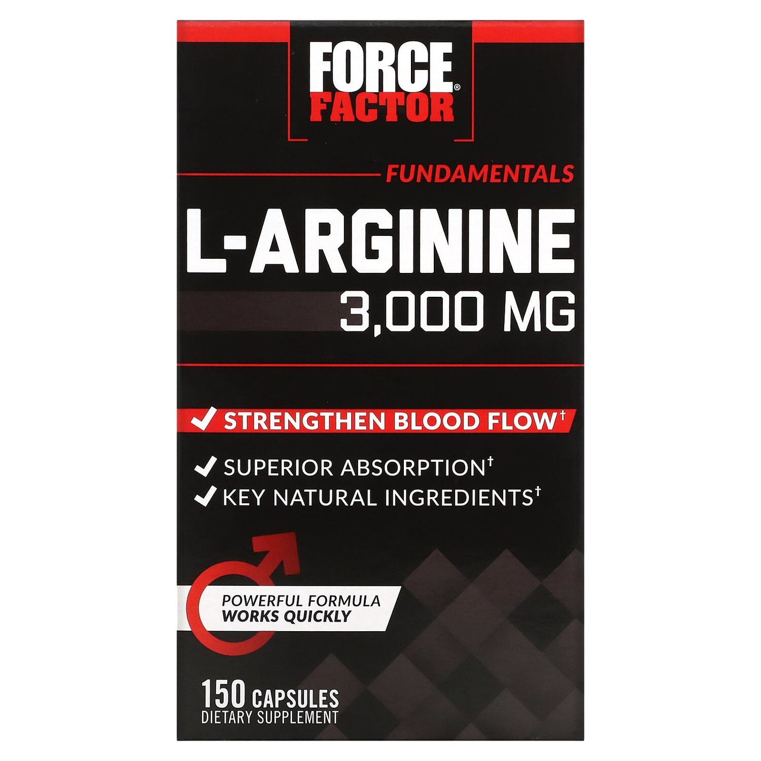 

L-аргинин, 600 мг, 150 капсул, Force Factor