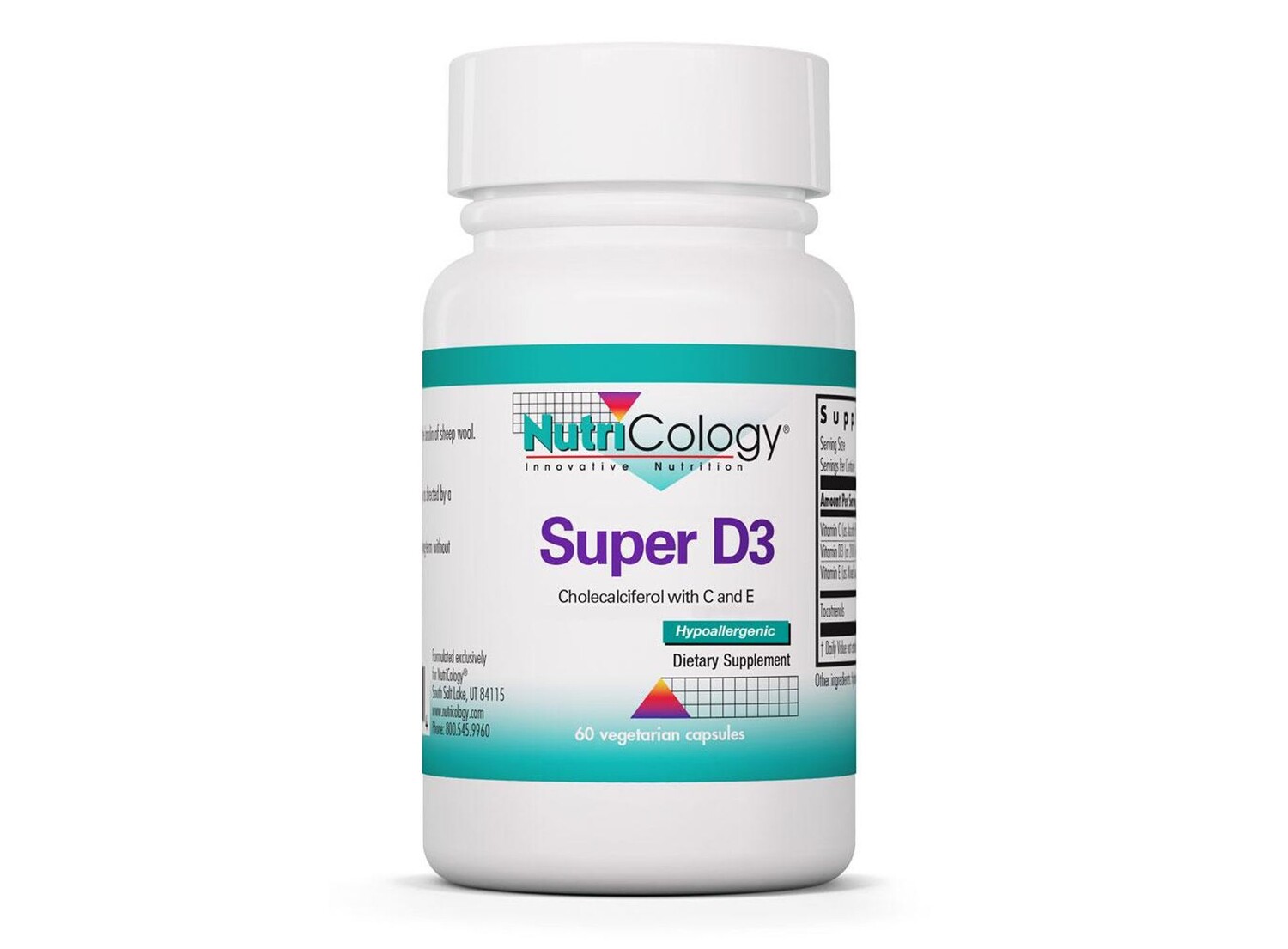 

Nutricology, Super D3, 60 вегетарианских капсул