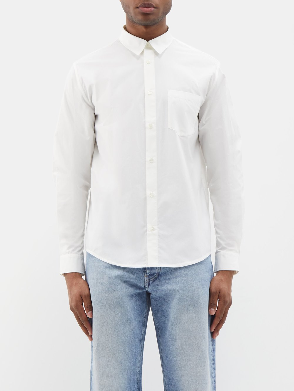 цена Рубашка clement из хлопкового поплина A.P.C., белый