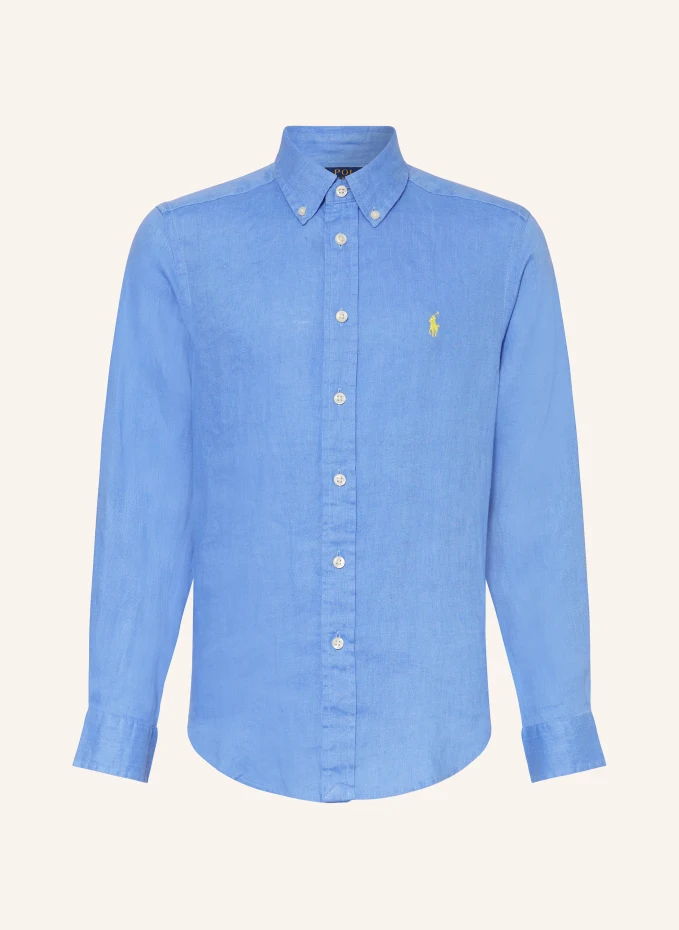 

Льняная рубашка Polo Ralph Lauren, синий