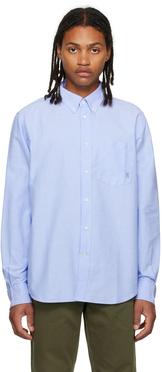 NORSE PROJECTS Синяя рубашка из Альгота